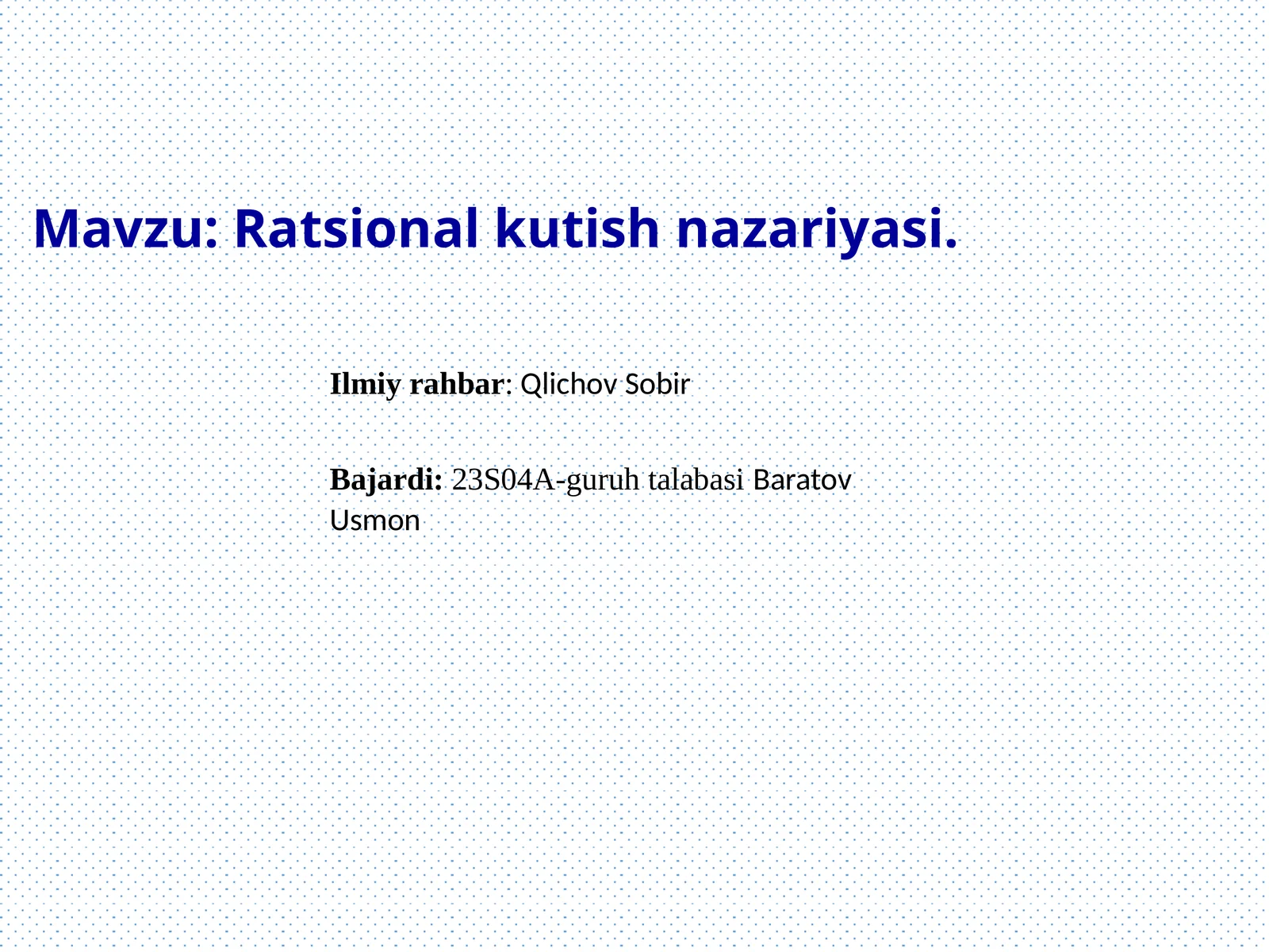 Ratsionalkutishnazariyasi