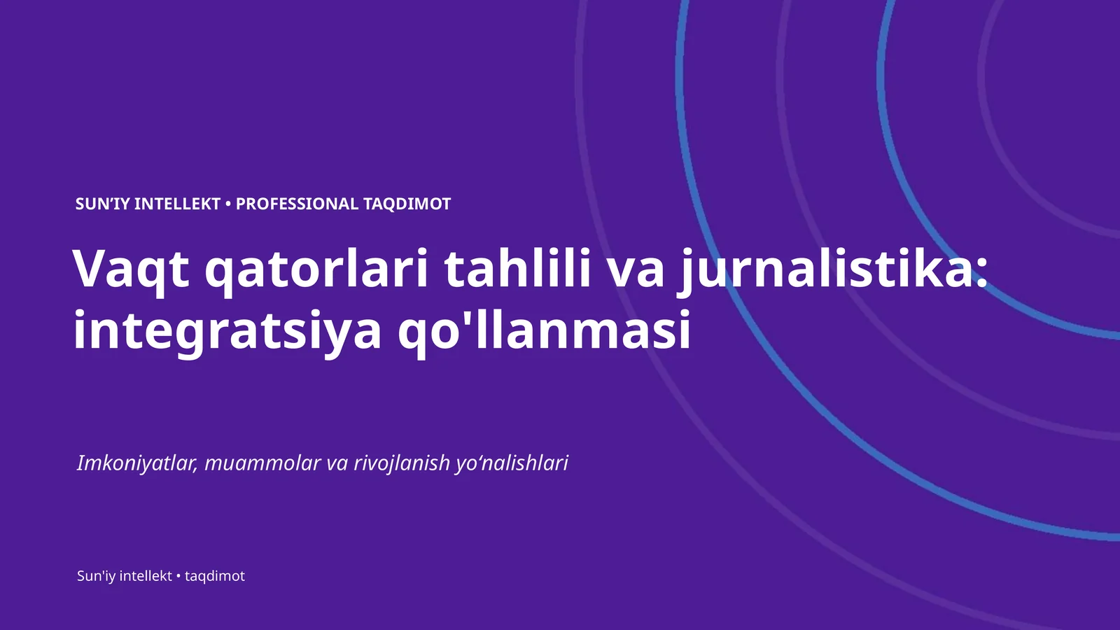 Vaqt qatorlari tahlili va jurnalistika: integratsiya qo'llanmasi