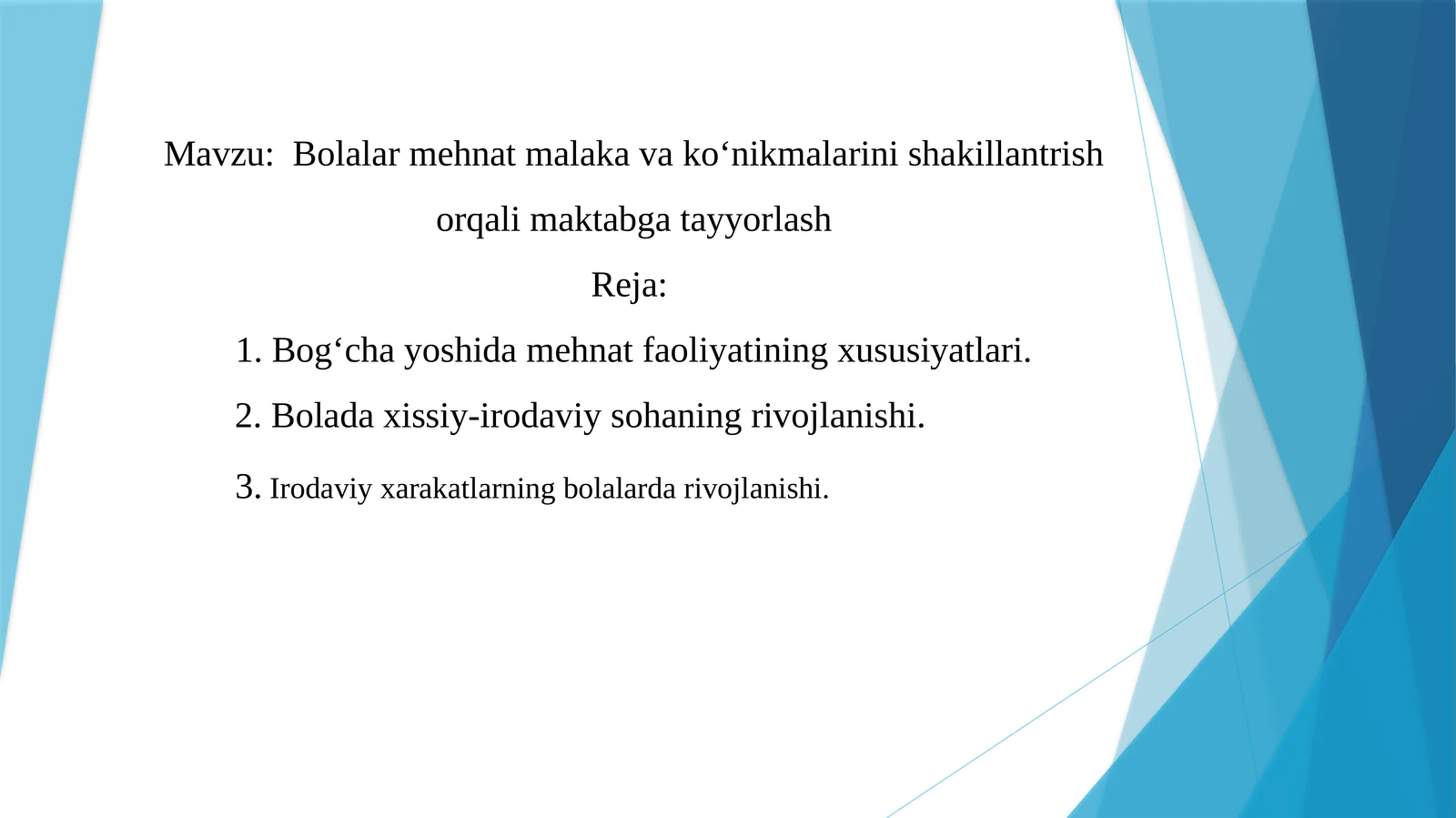 Bolalar mehnat malaka va koʻnikmalarini shakillantrish orqali maktabga tayyorlash