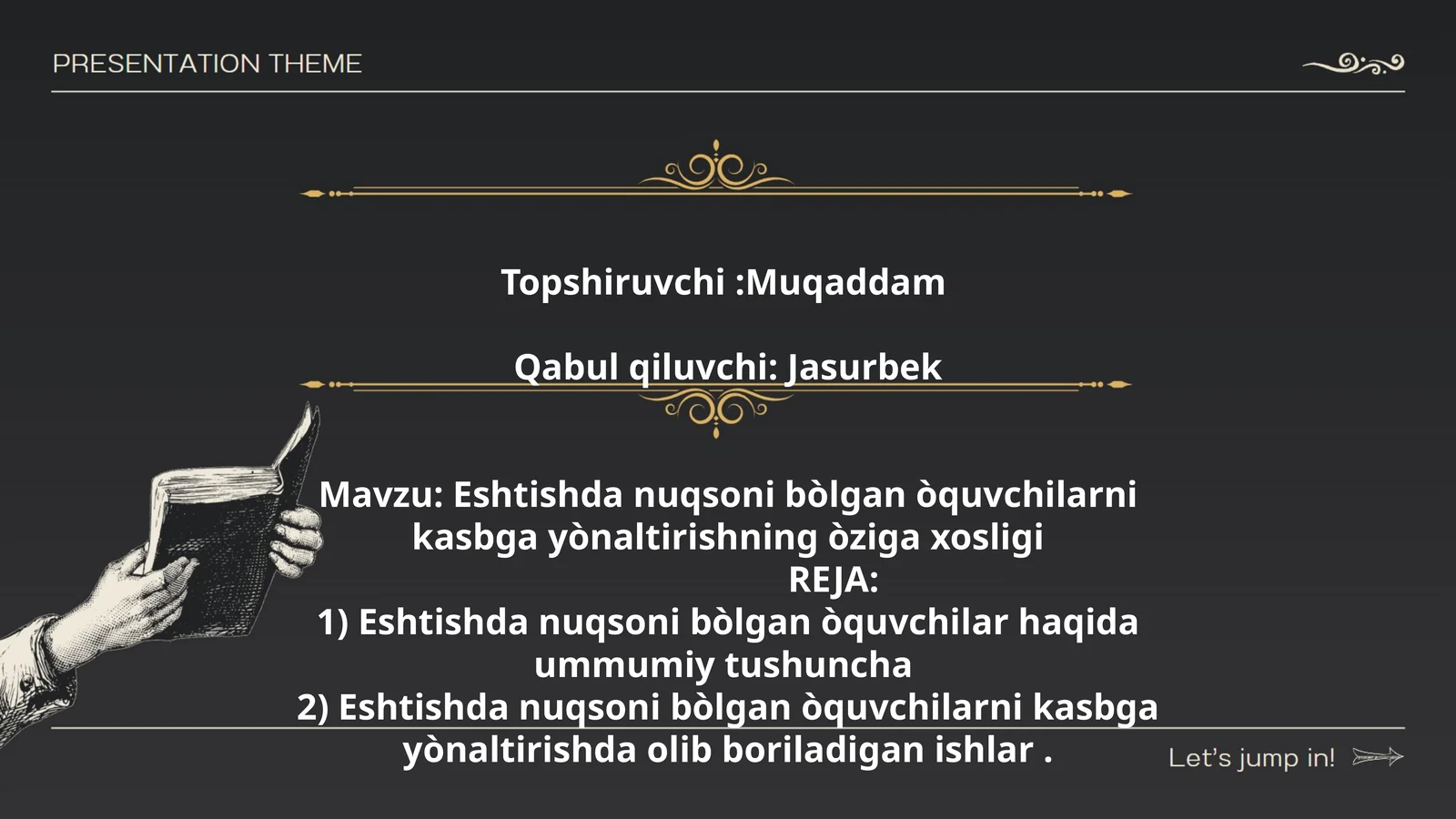 Eshtishda nuqsoni bòlgan òquvchilarni kasbga yònaltirishning òziga xosligi