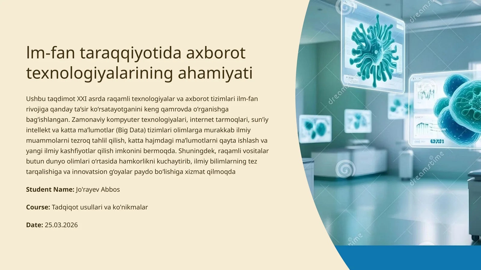 lm-fan taraqqiyotida axborot texnologiyalarining ahamiyati