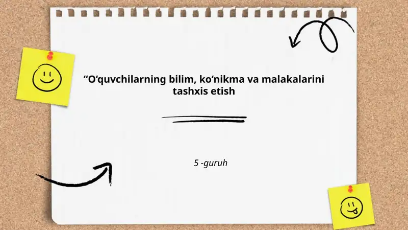 Diagnostik sinovlar va ularning o‘quvchilarning bilimini aniqlashdagi roli
