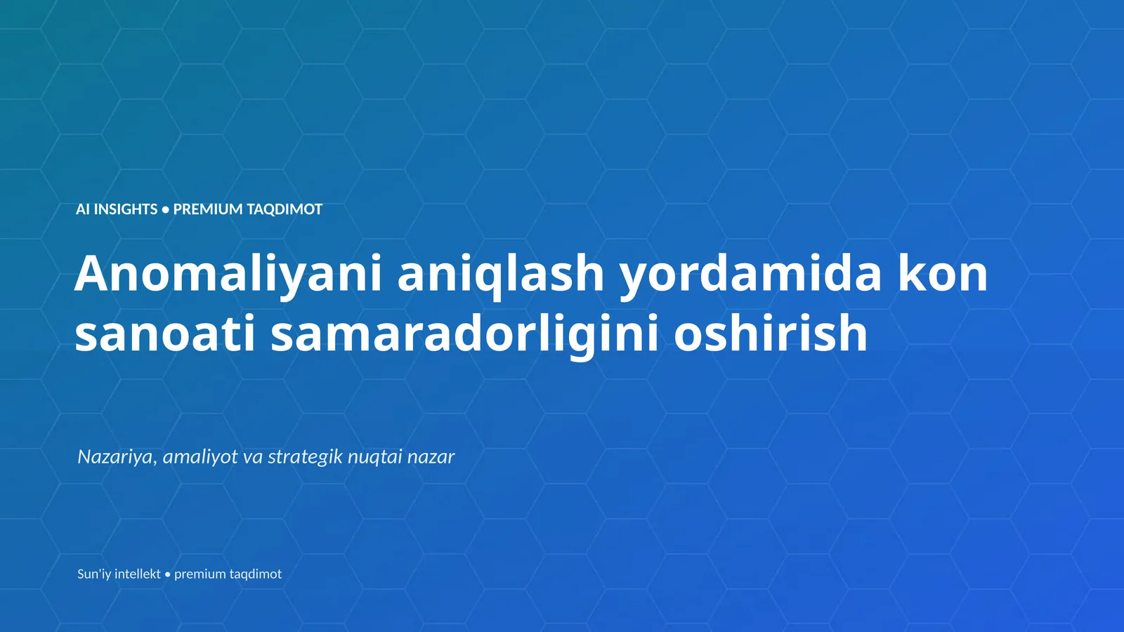 Sun'iy intellekt • premium taqdimot
