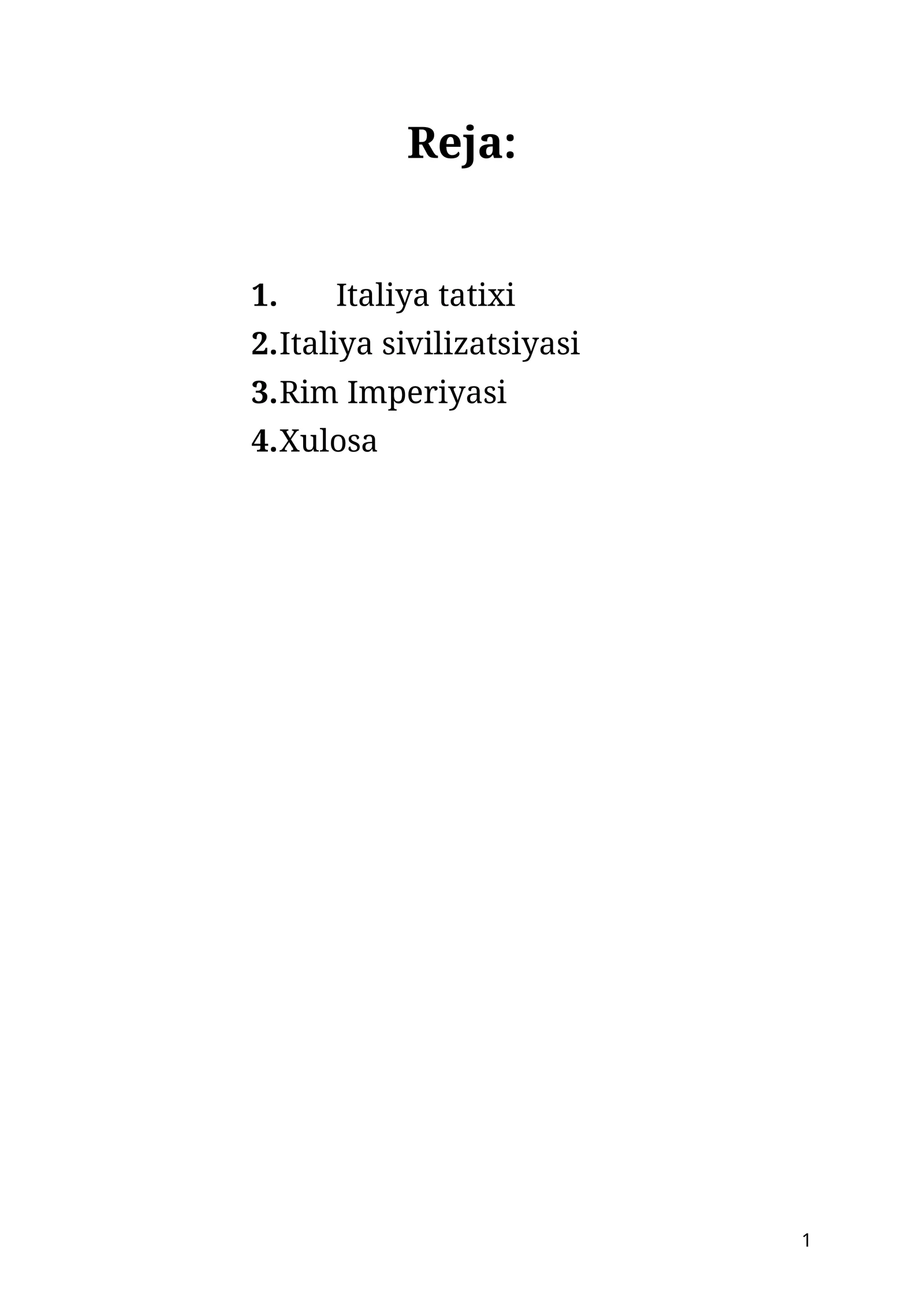 ITALIYA TARIXI
