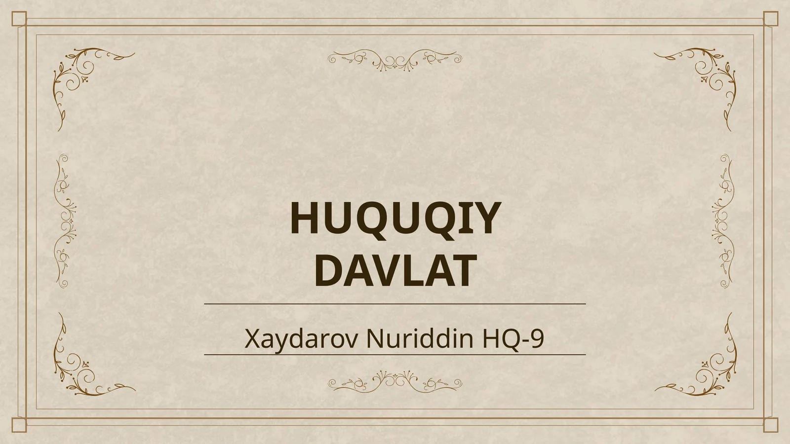 HUQUQIY DAVLAT
