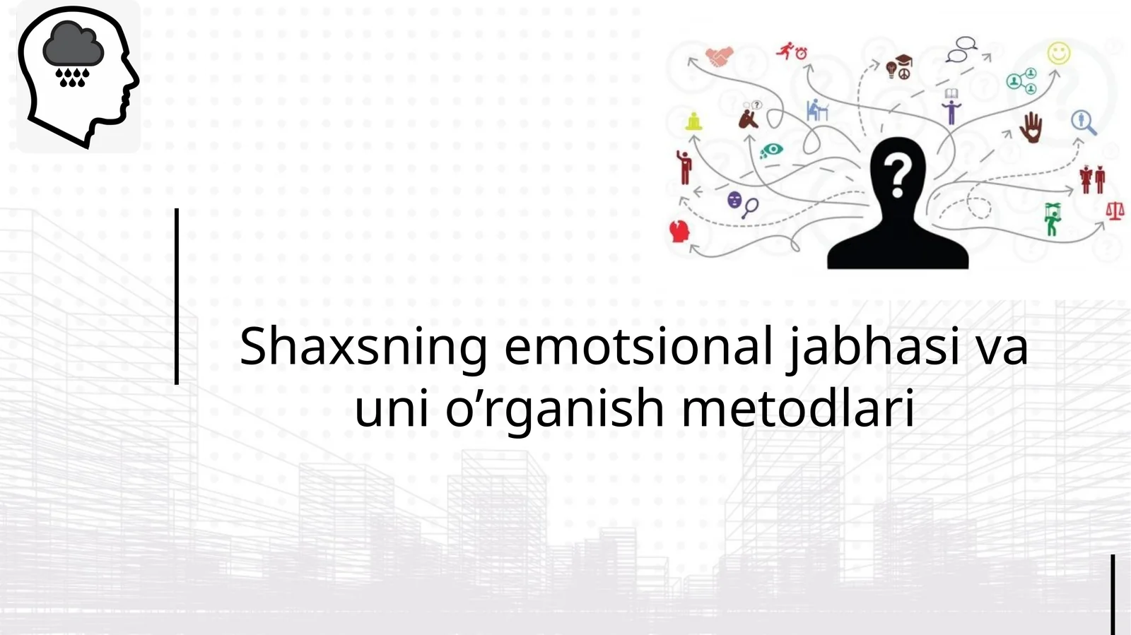 Shaxsning emotsional jabhasiva uni o’rganish metodlari