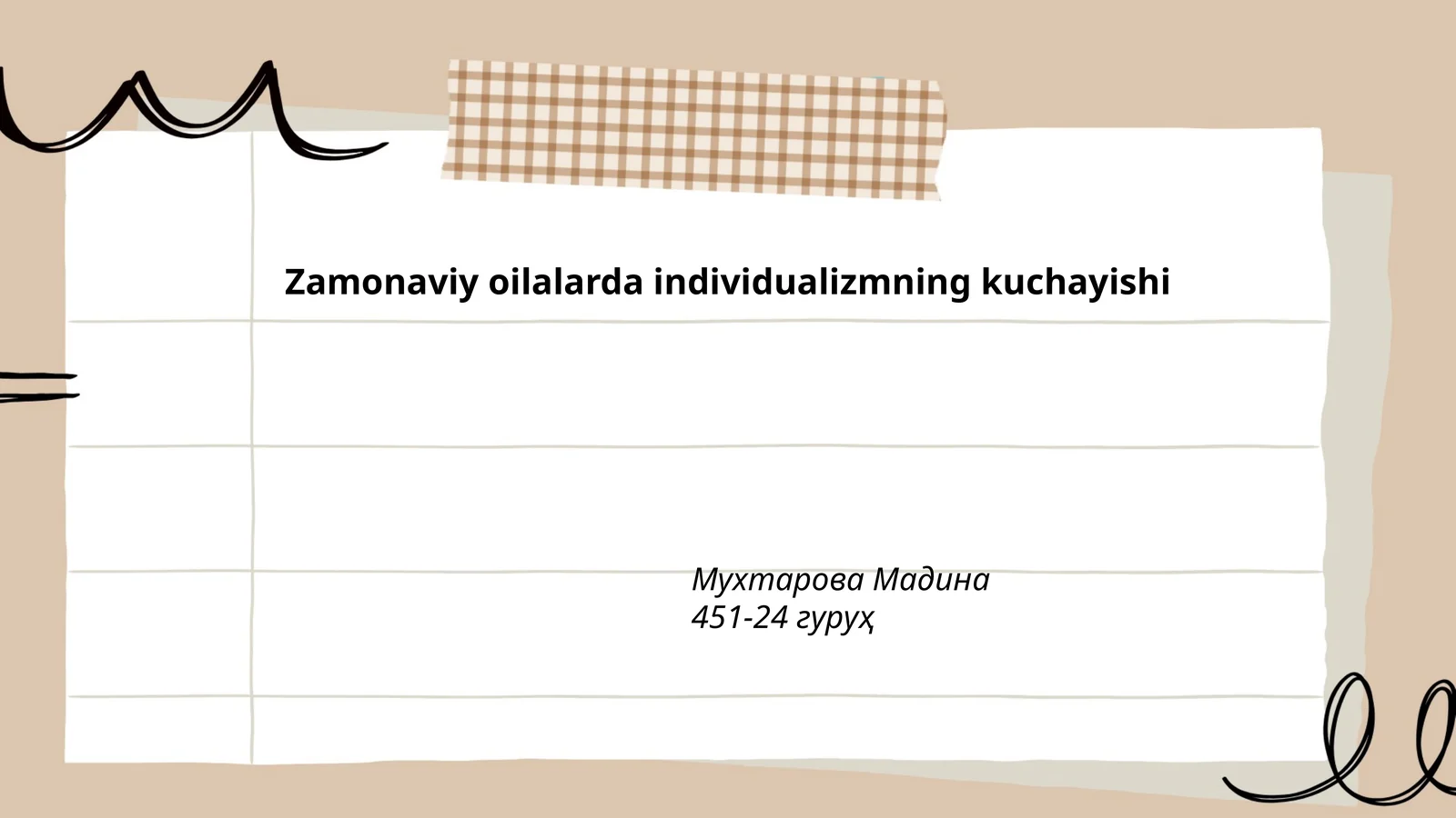 Zamonaviy oilalarda individualizmning kuchayishi