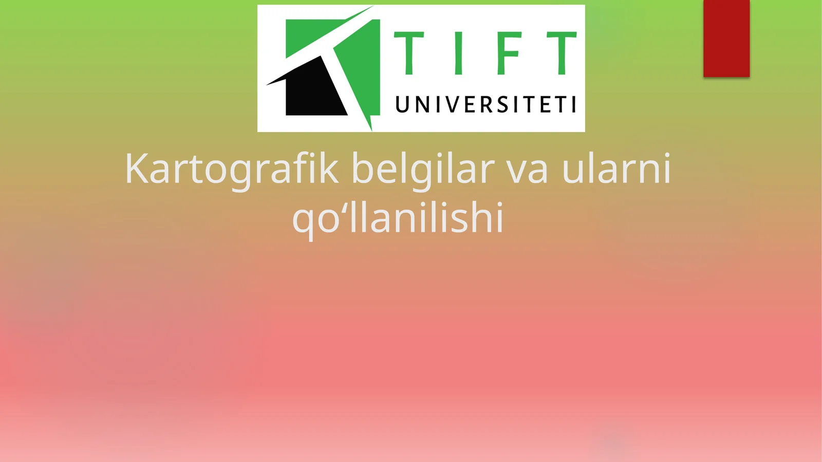 Kartografik belgilar va ularni qo‘llanilishi