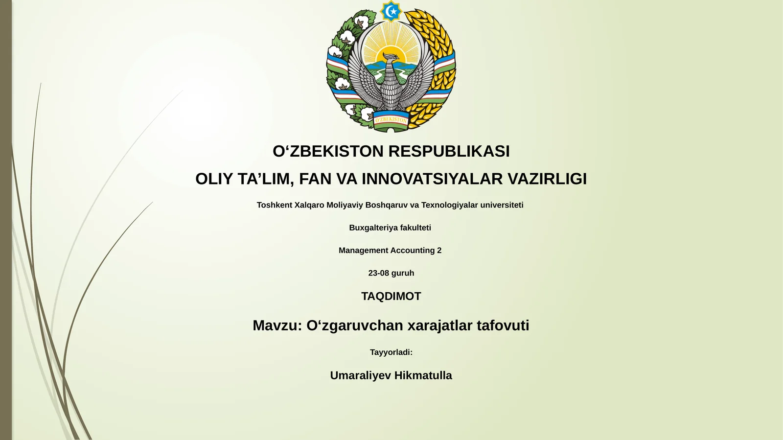 O‘zgaruvchan xarajatlar tafovuti