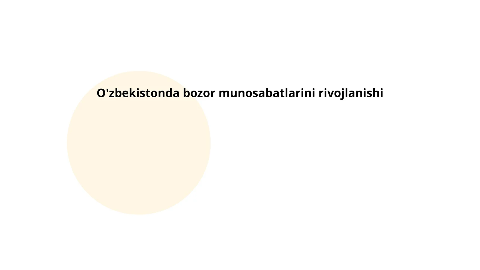 O'zbekistonda bozor munosabatlarini rivojlanishi