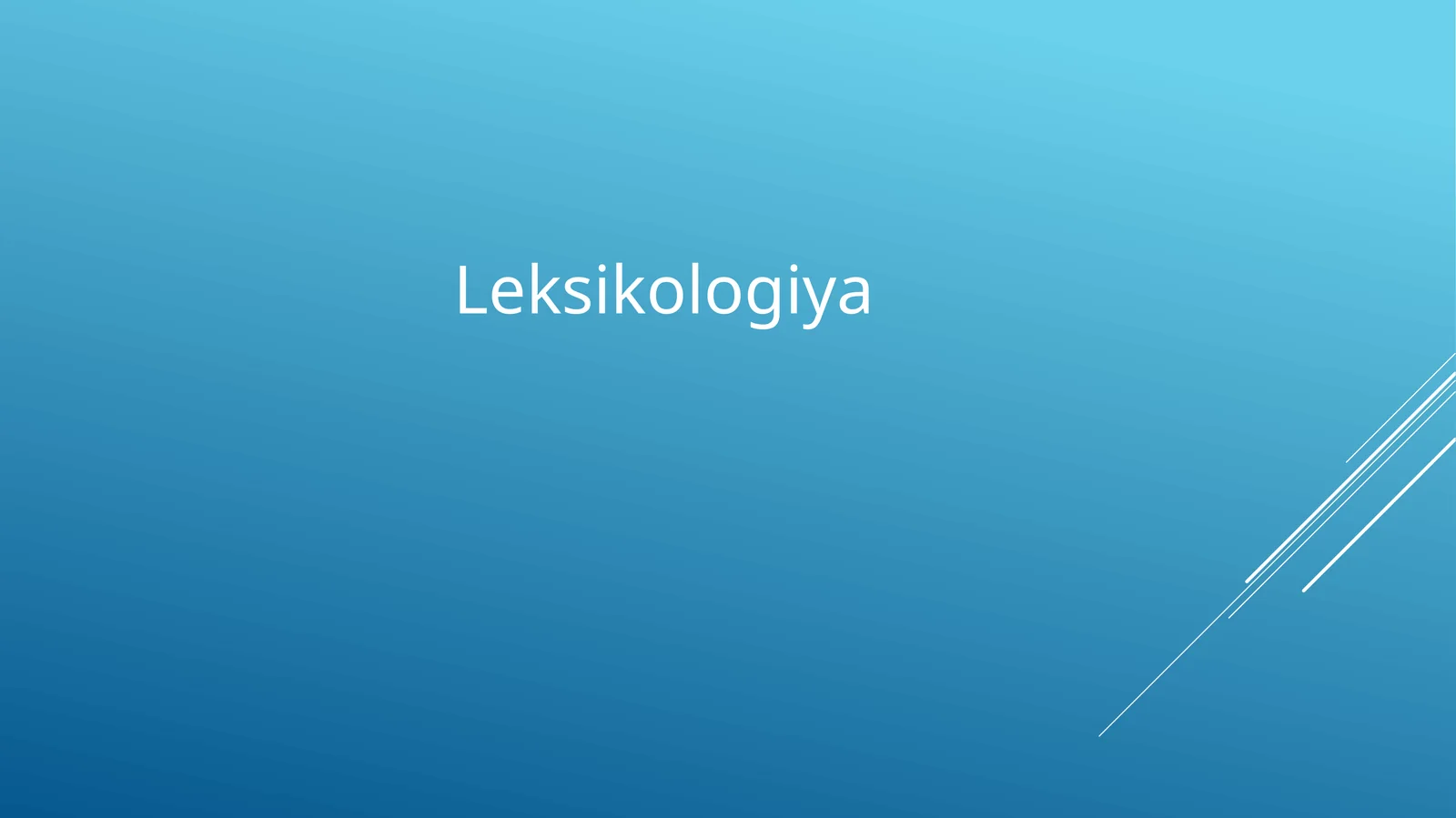 Leksikologiya
