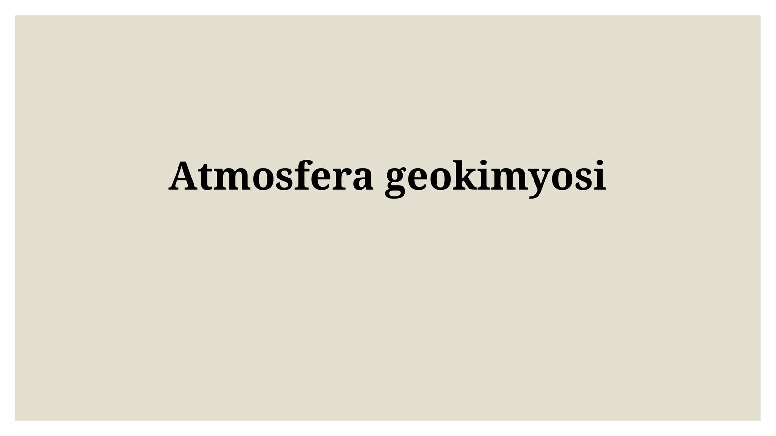 Atmosferageokimyosi