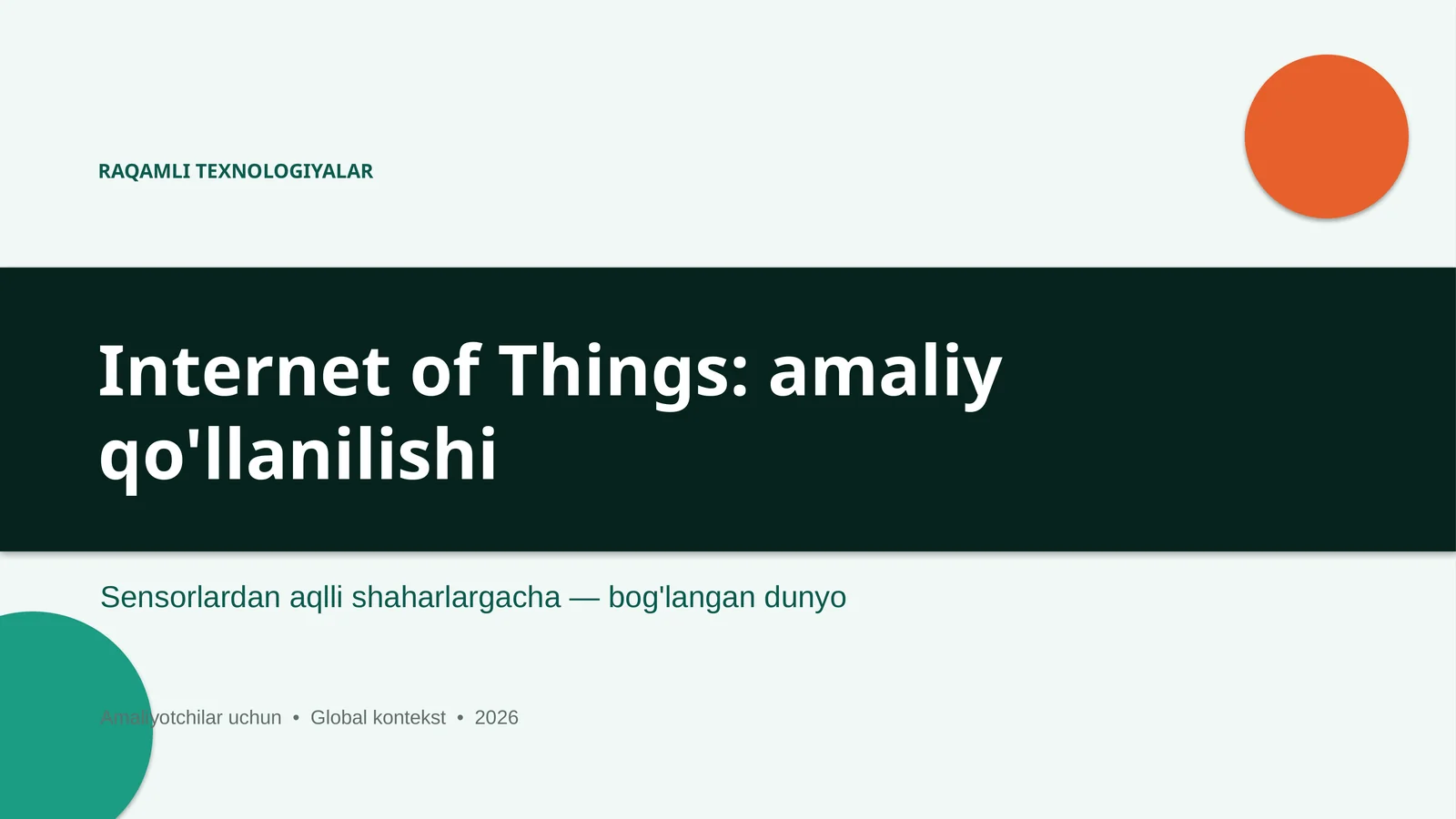 RAQAMLI TEXNOLOGIYALAR