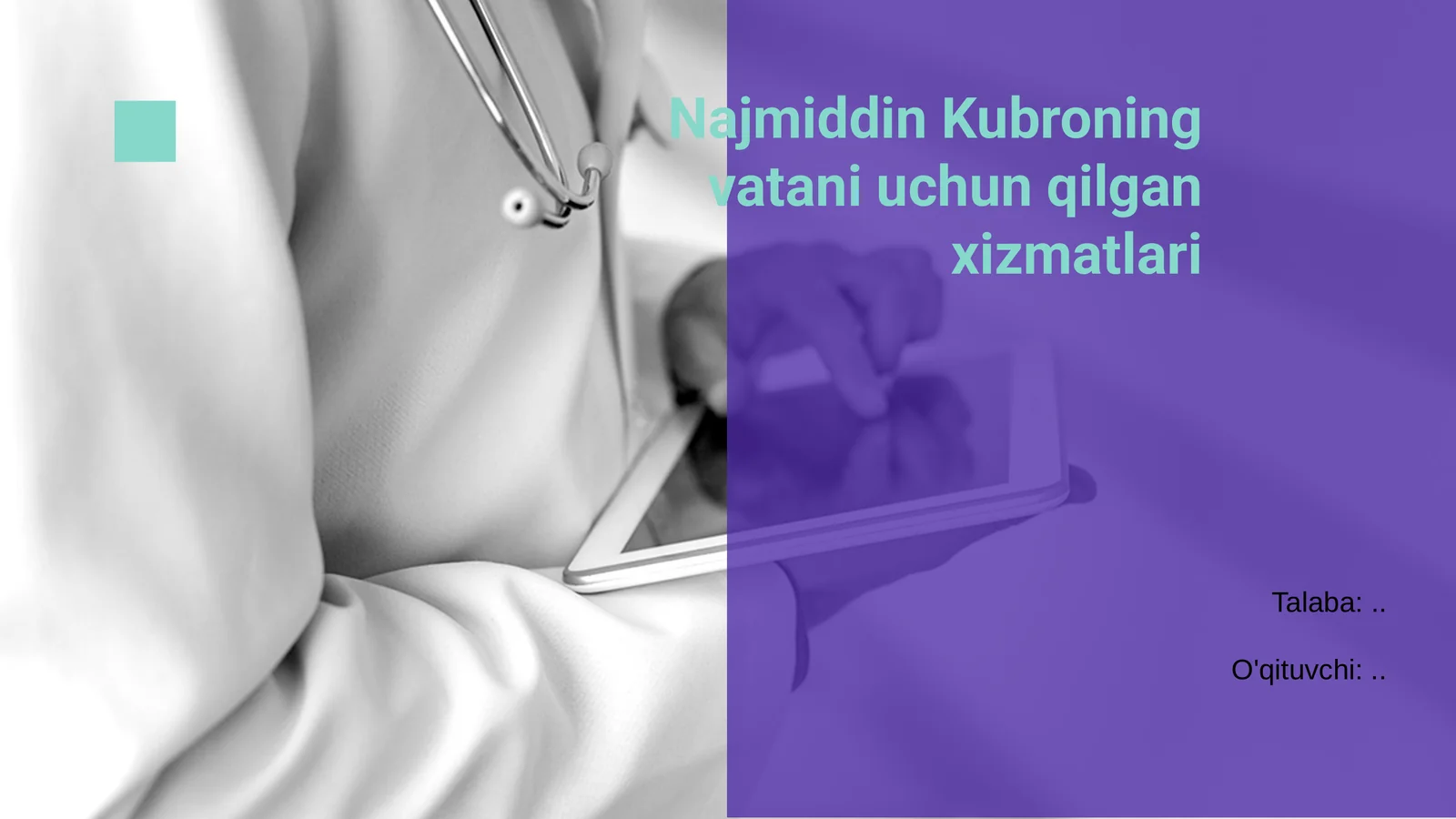 Najmiddin Kubroning vatani uchun qilgan xizmatlari