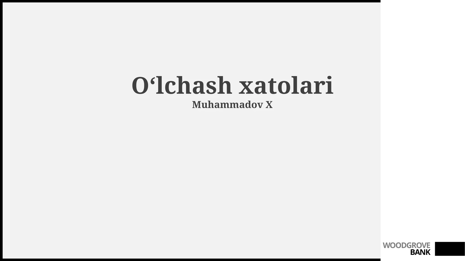 Oʻlchash xatolari