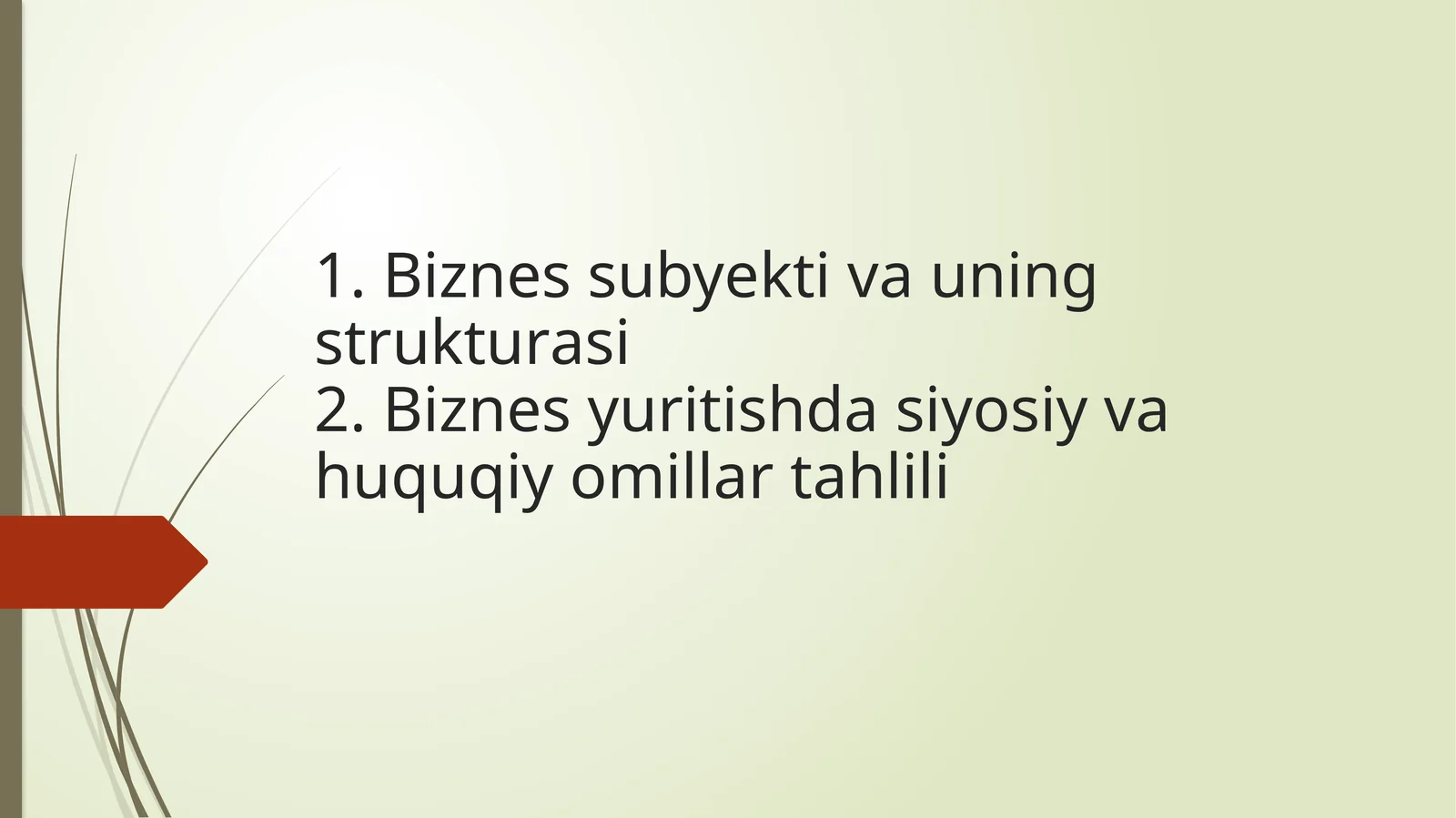 Biznеs subyеkti vа uning strukturаsi