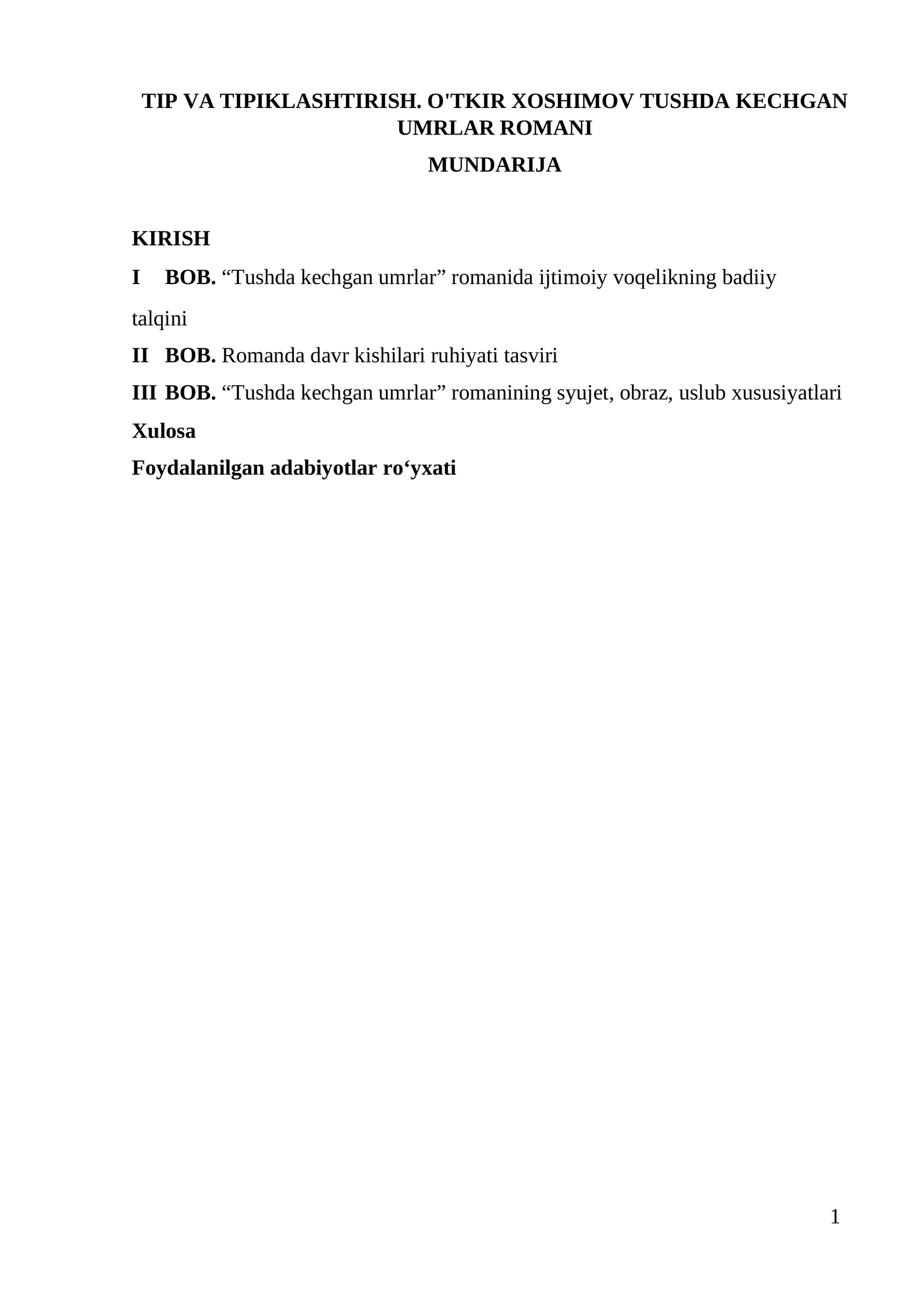 Tushda kechgan umrlar