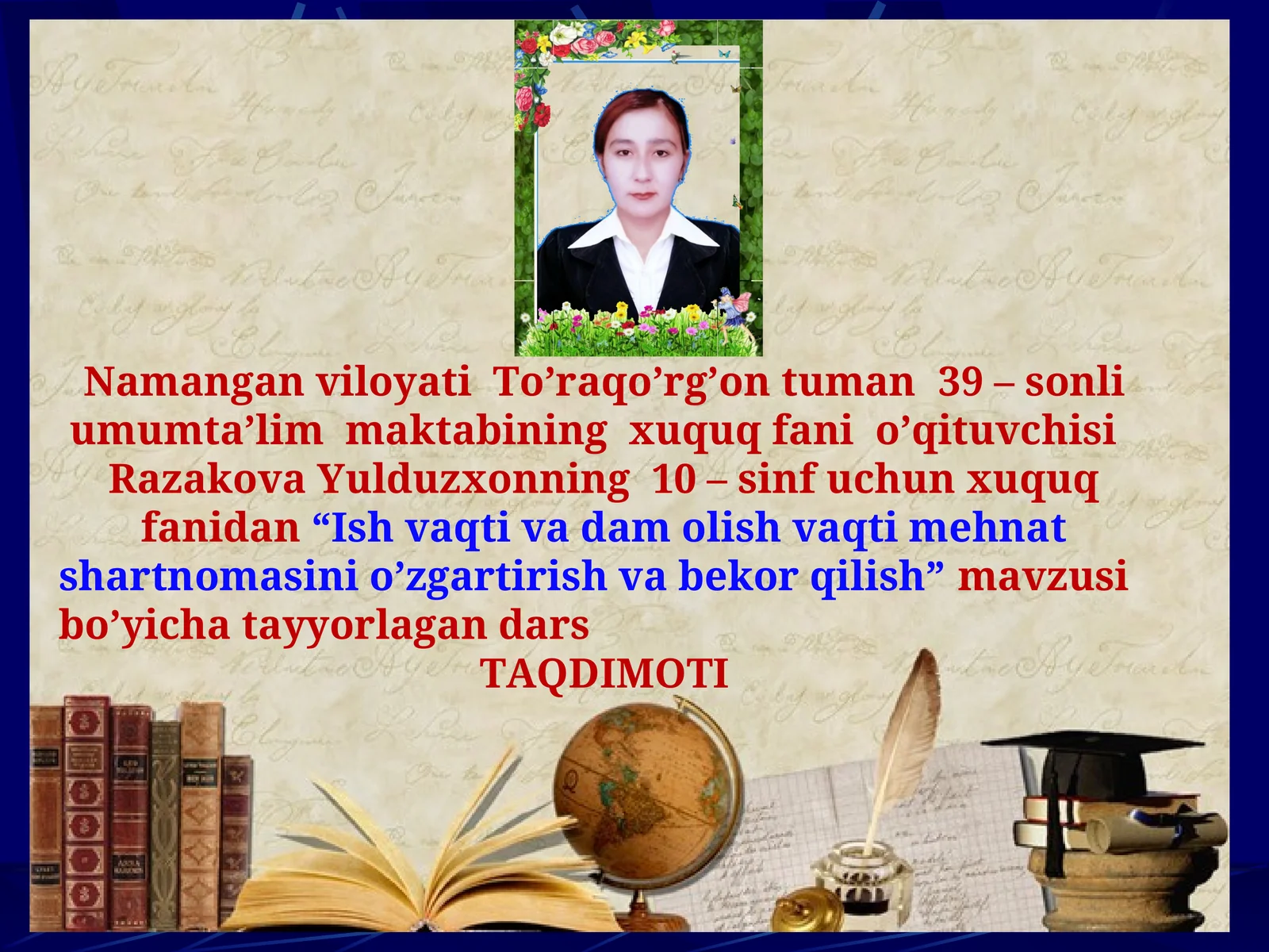 Ish vaqti va dam olish vaqti mehnat shartnomasini o’zgartirish va bekor qilish