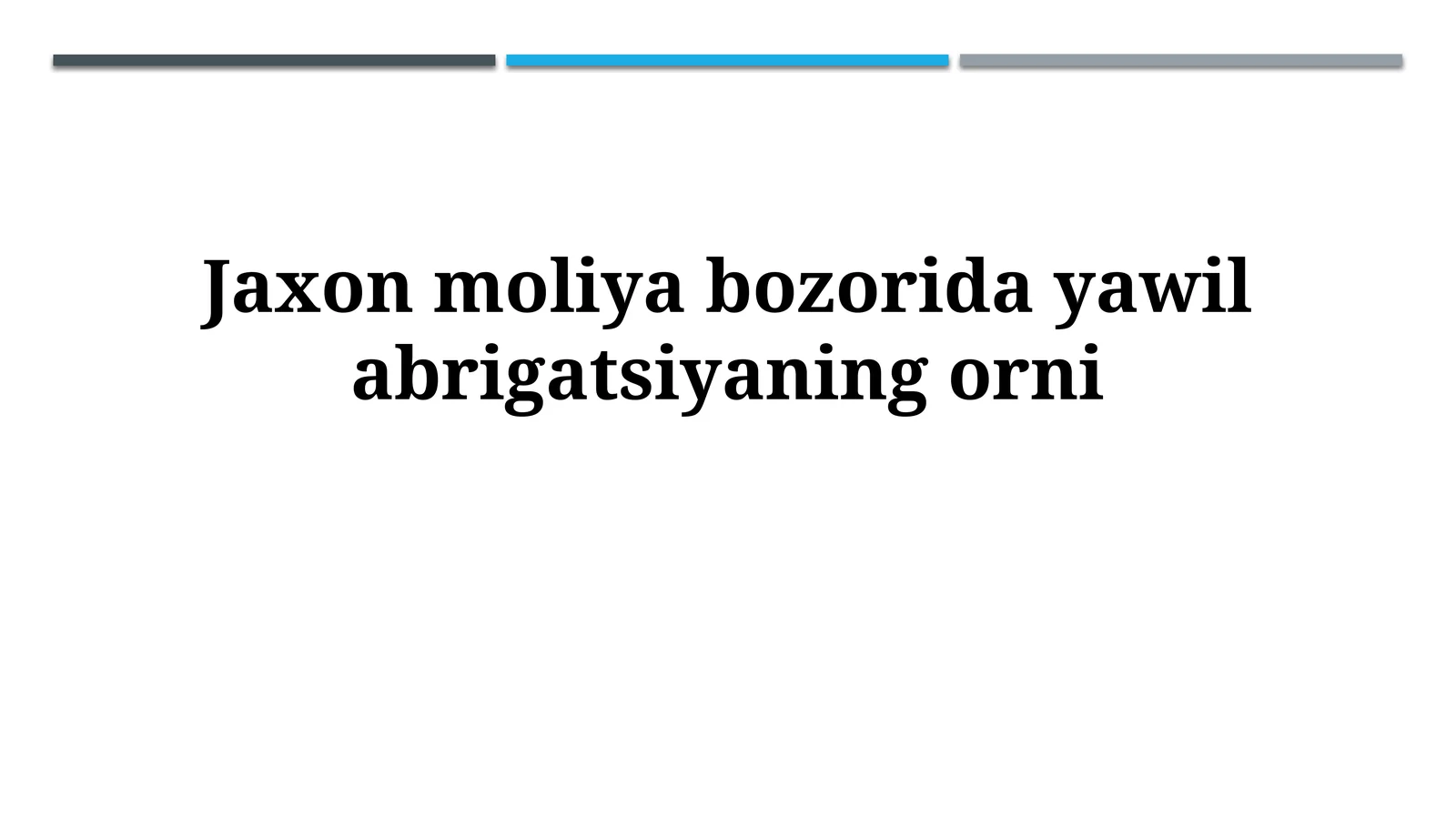 Jaxon moliya bozorida yawilabrigatsiyaningorni