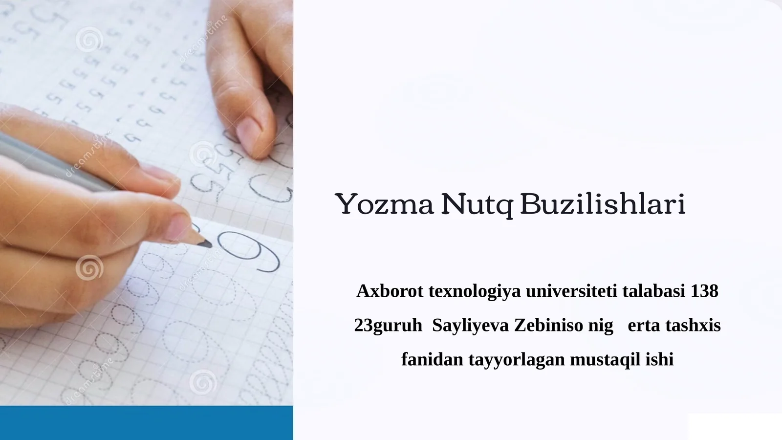 Yozma Nutq Buzilishlari