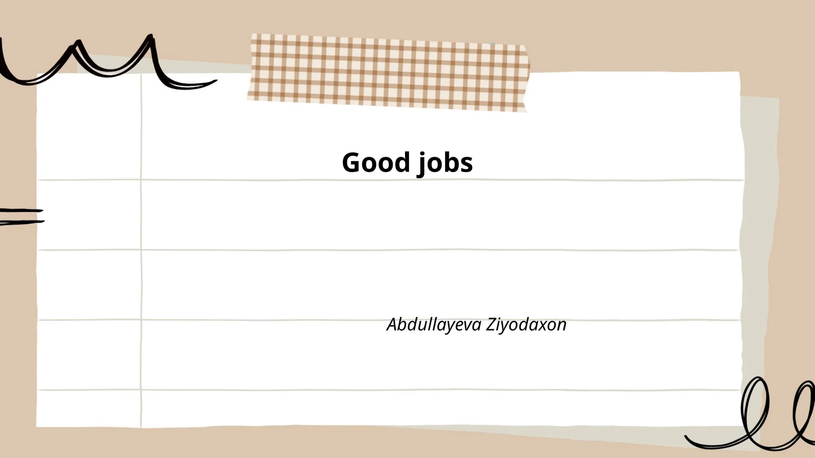 Good jobs