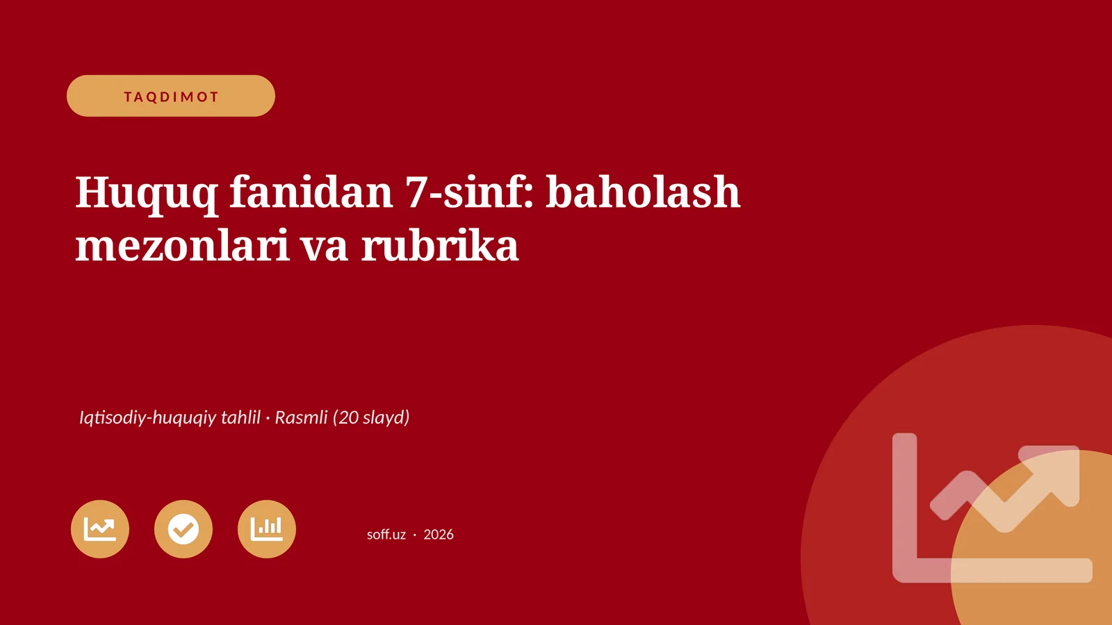 Huquq fanidan 7-sinf: baholash mezonlari va rubrika