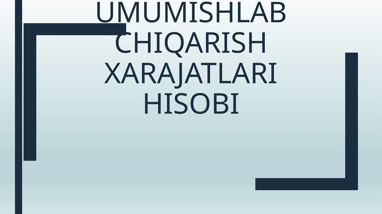 Umumishlab chiqarish xarajatlari hisobi