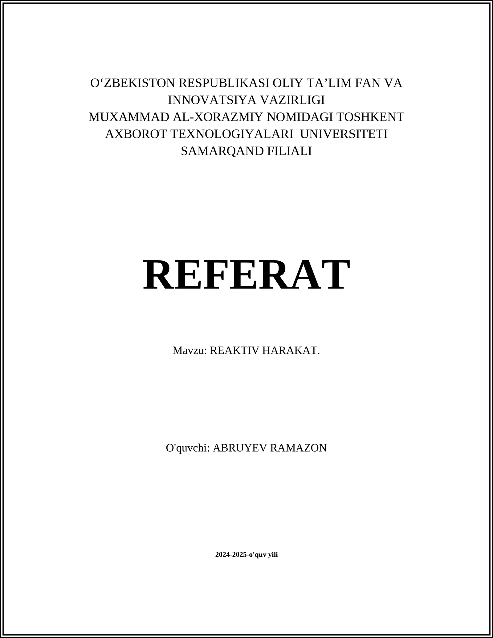 REAKTIV HARAKAT