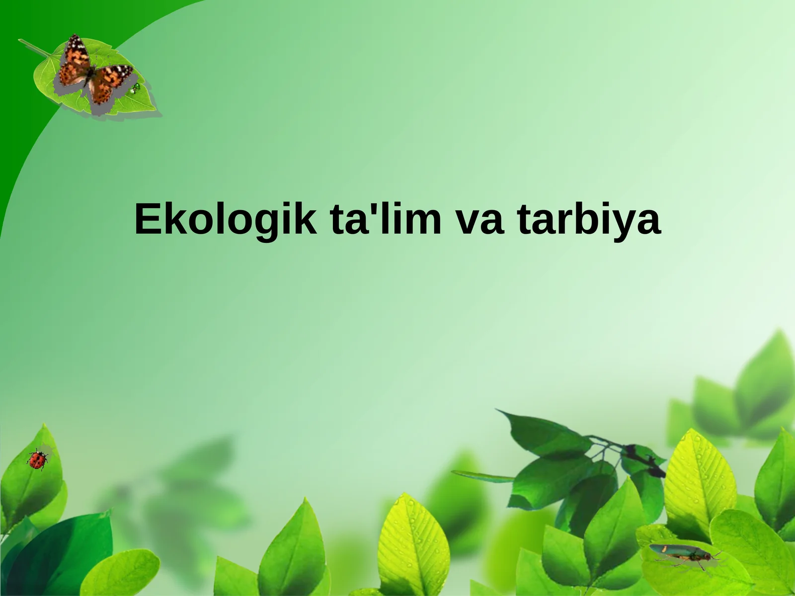 Ekologik ta'lim va tarbiya