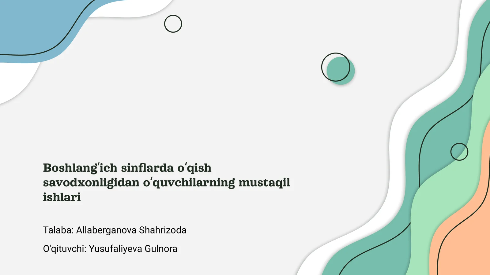 Boshlang‘ich sinflarda o‘qish savodxonligi