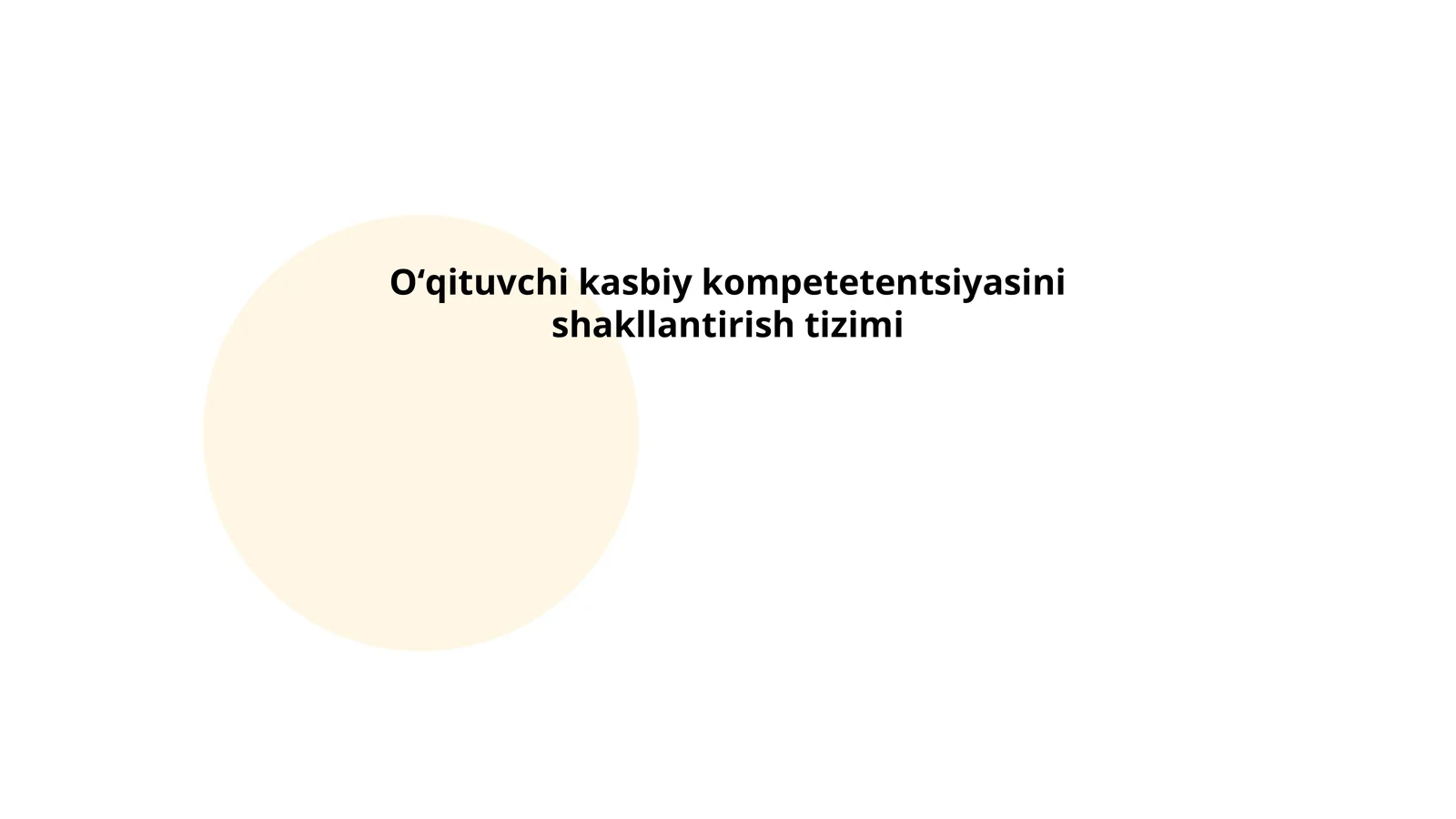 Oʻqituvchi kasbiy kompetetentsiyasini shakllantirish tizimi