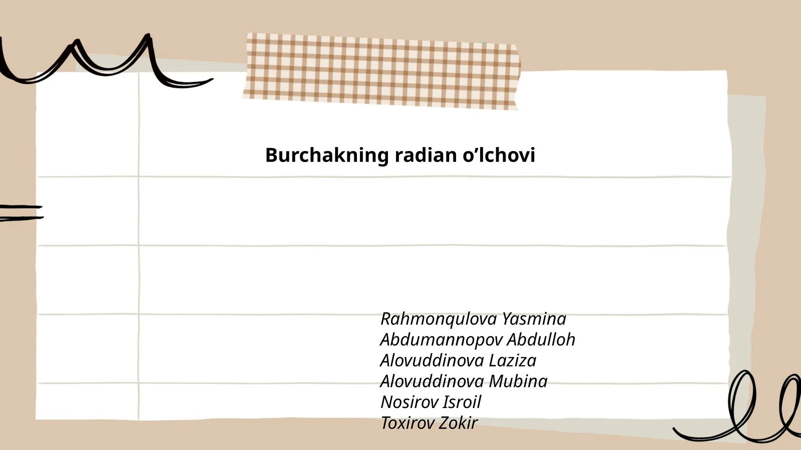Burchakning radian o’lchovi