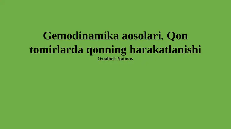 Gemodinamika aosolari