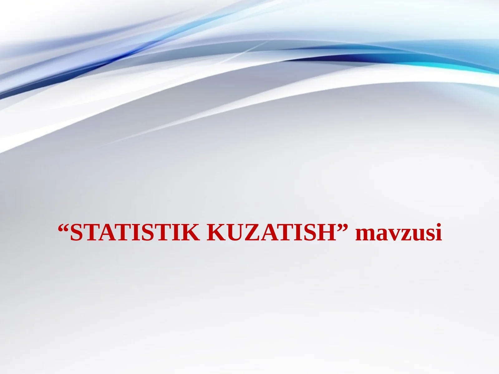 STATISTIK KUZATISH