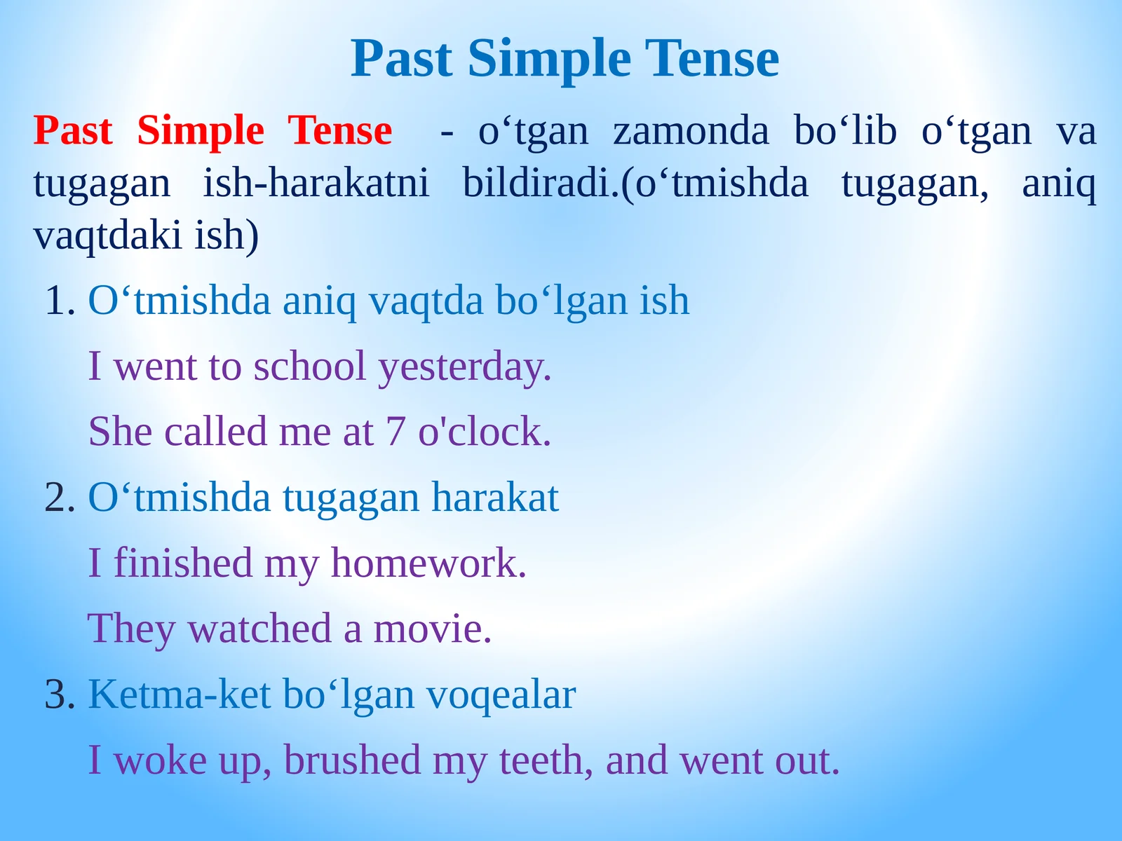 Past Simple Tense