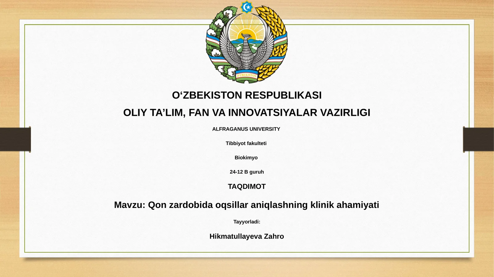 Qon zardobida oqsillar aniqlashning klinik ahamiyati