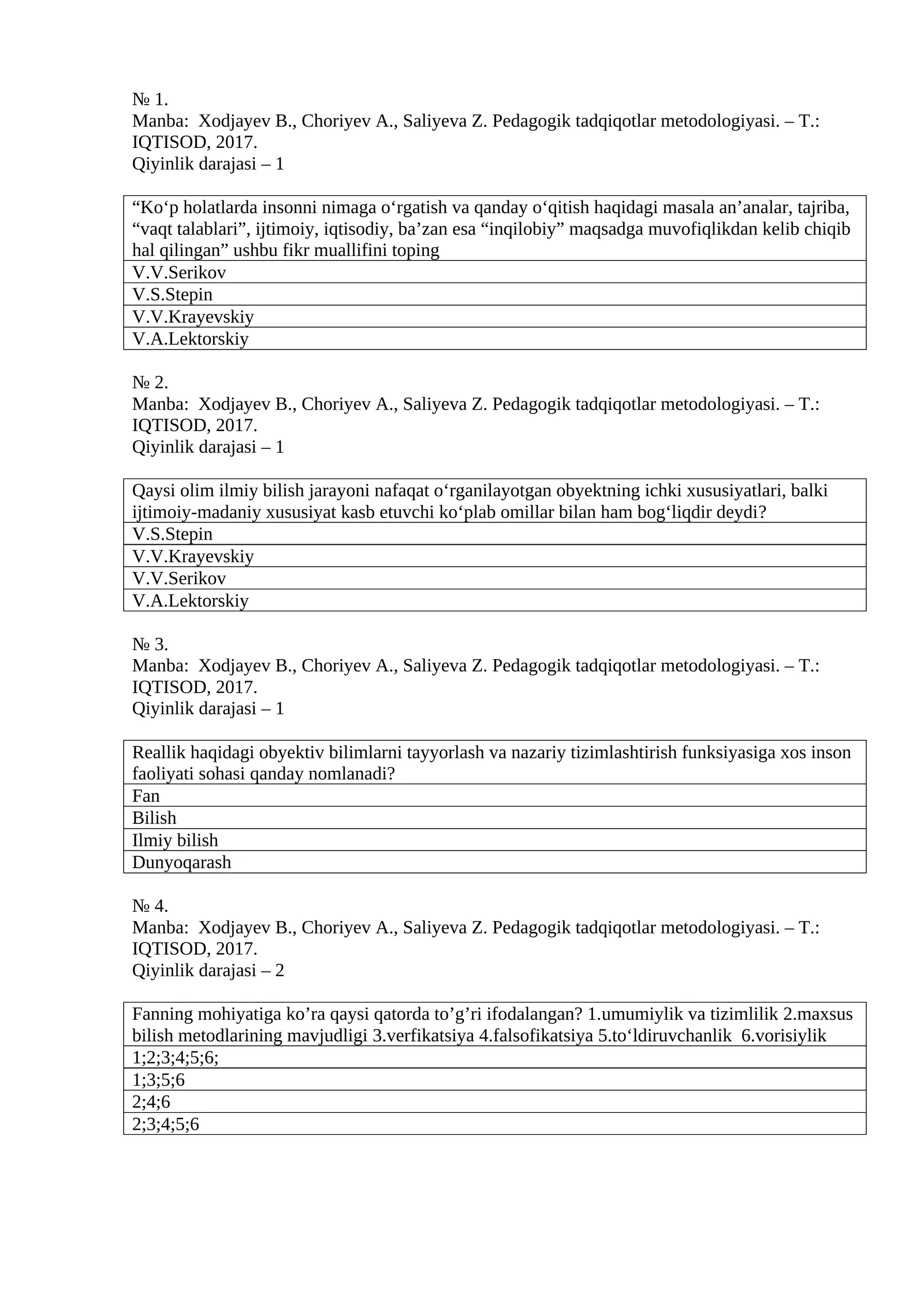 Pedagogik tadqiqotlar metodologiyasi
