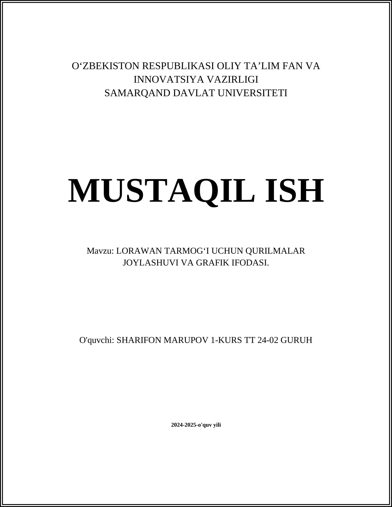 LoRaWAN Tarmoqlari Asoslari