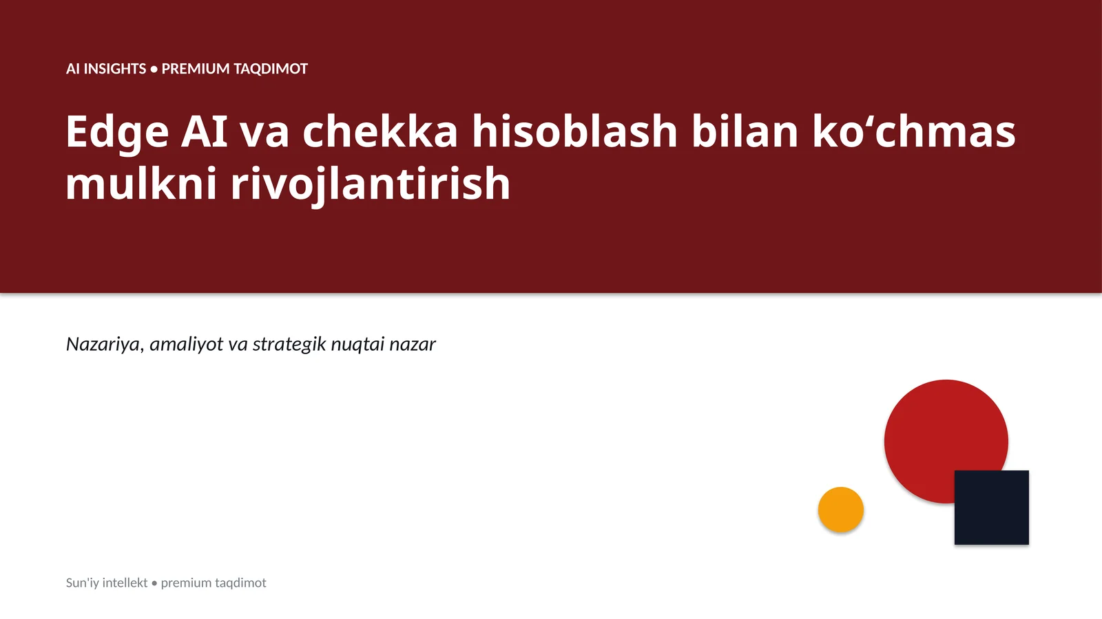 Sun'iy intellekt • premium taqdimot