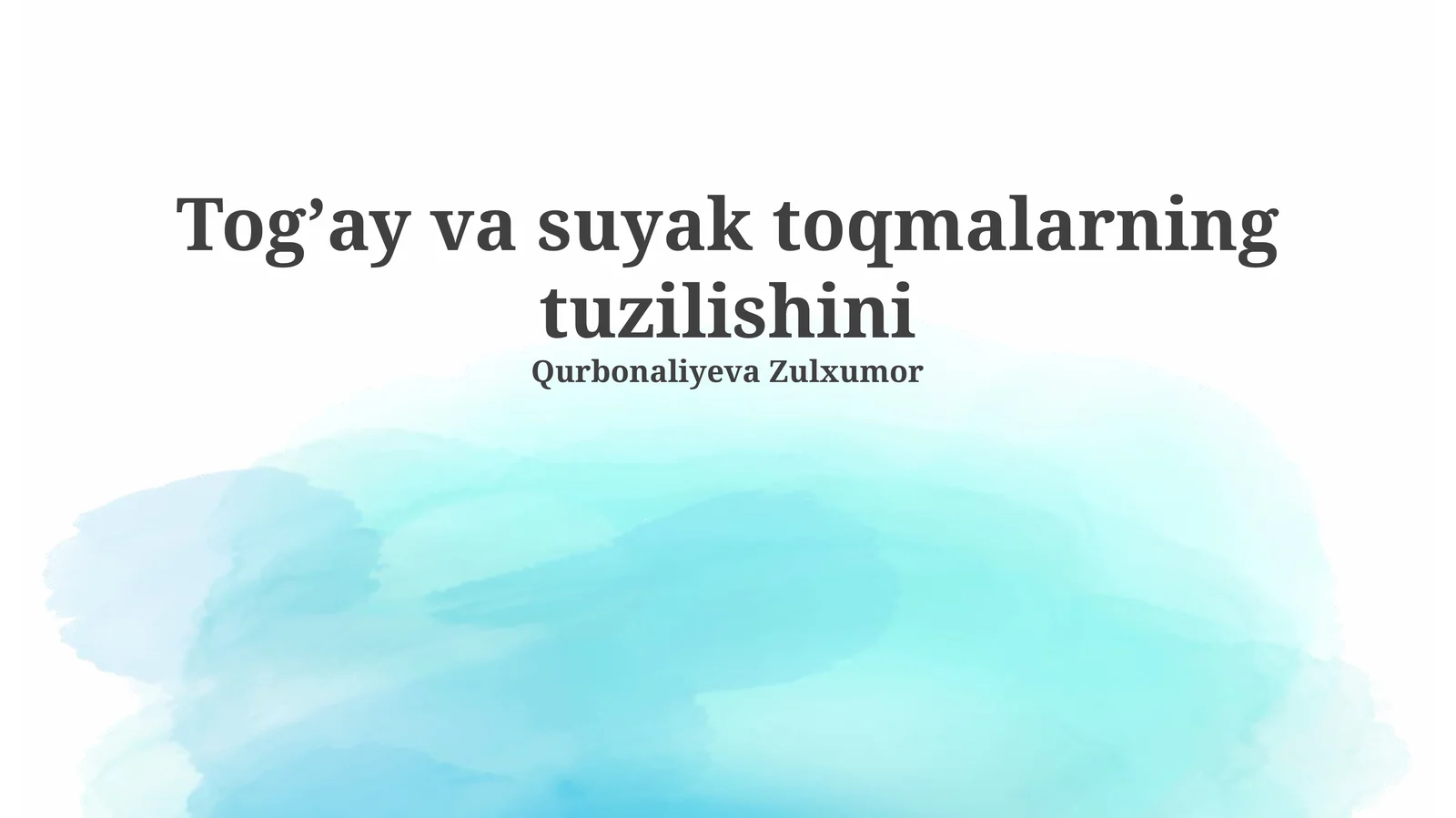 Togʼay va suyak toqmalarning tuzilishini