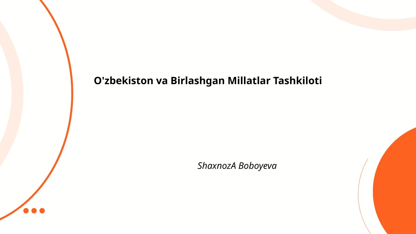 O'zbekiston va Birlashgan Millatlar Tashkiloti