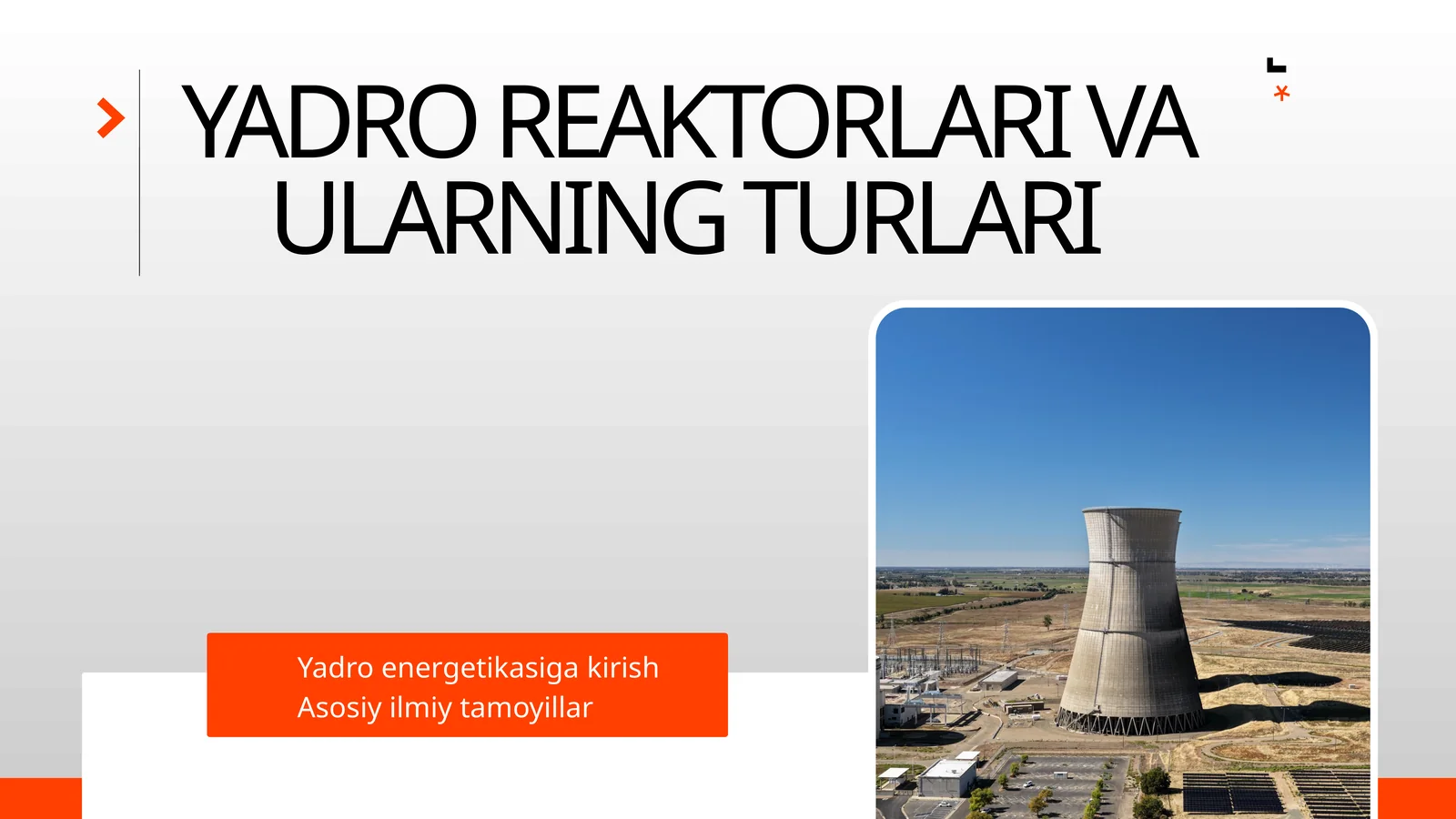 Yadro reaktorlari va ularning turlari | Fizika prezentatsiya PPT