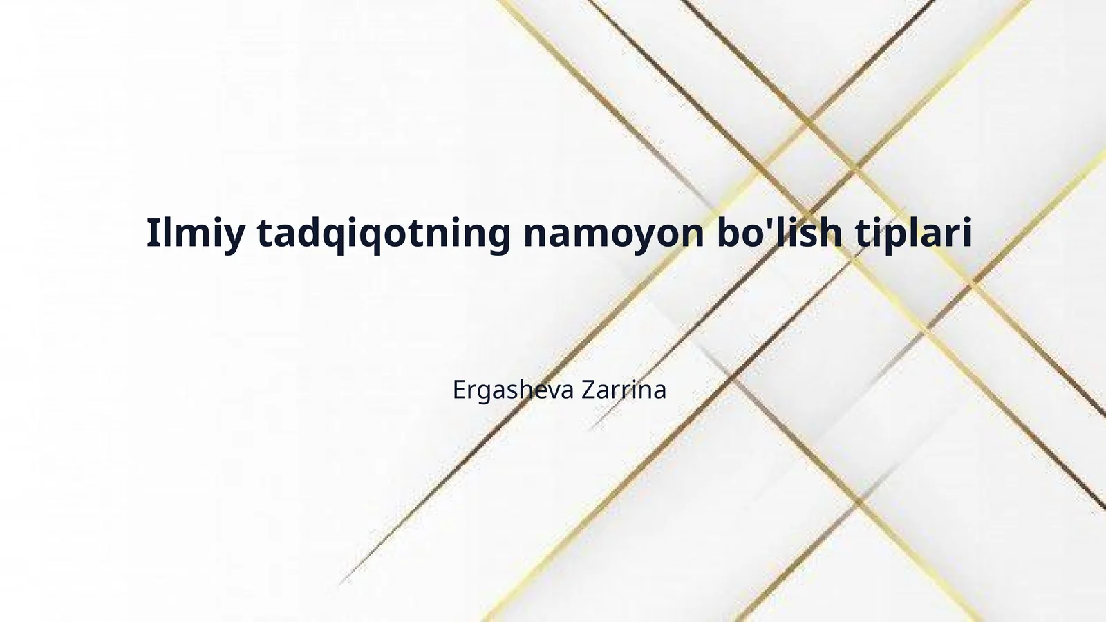 Ilmiy tadqiqotning namoyon bo'lish tiplari
