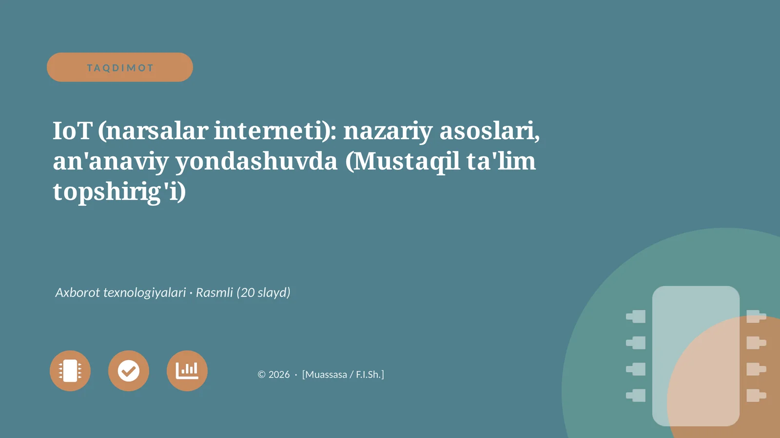 IoT (narsalar interneti): nazariy asoslari, an'anaviy yondashuvda
