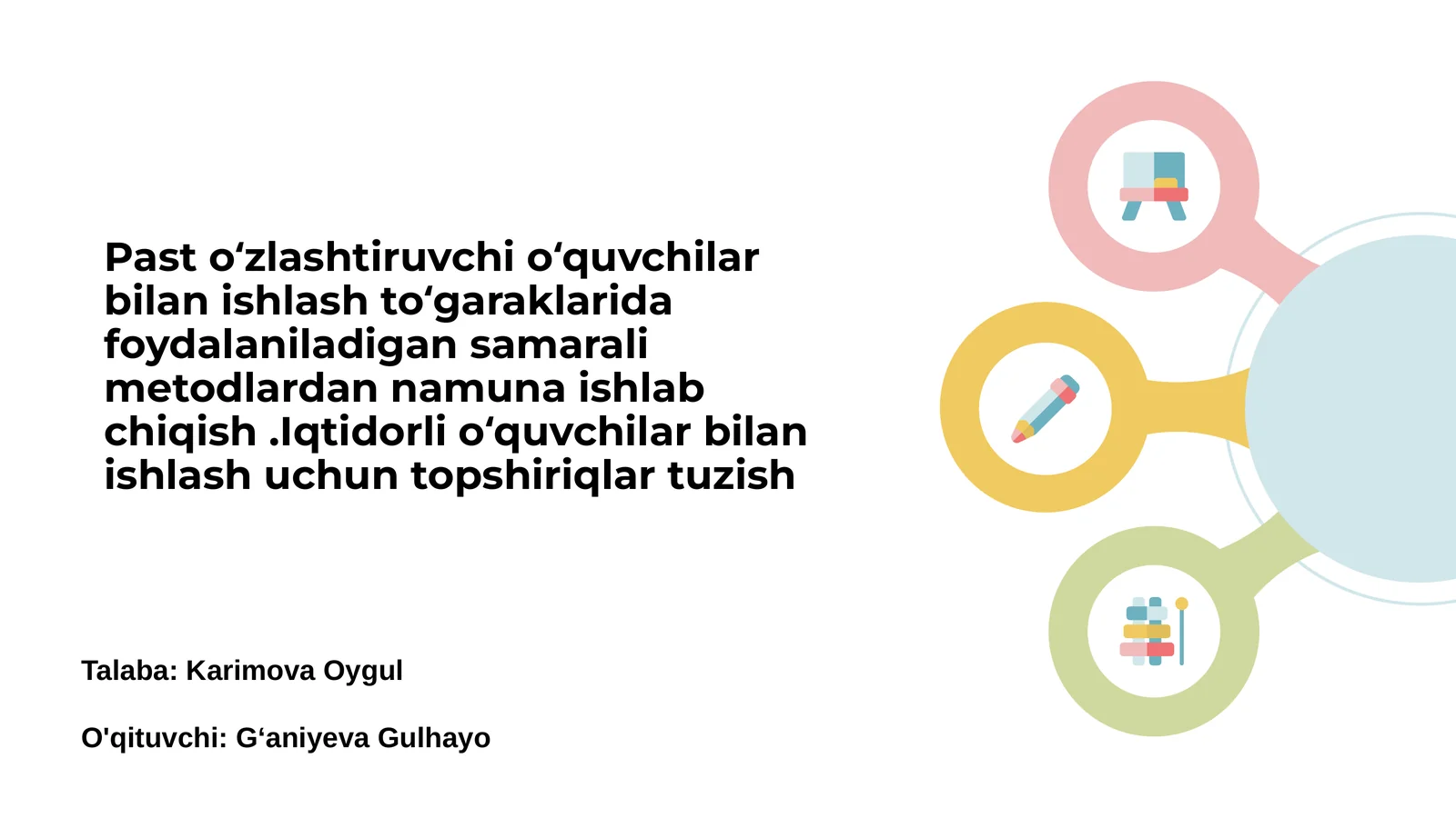 O'quvchilarning individual o'ziga xosliklari