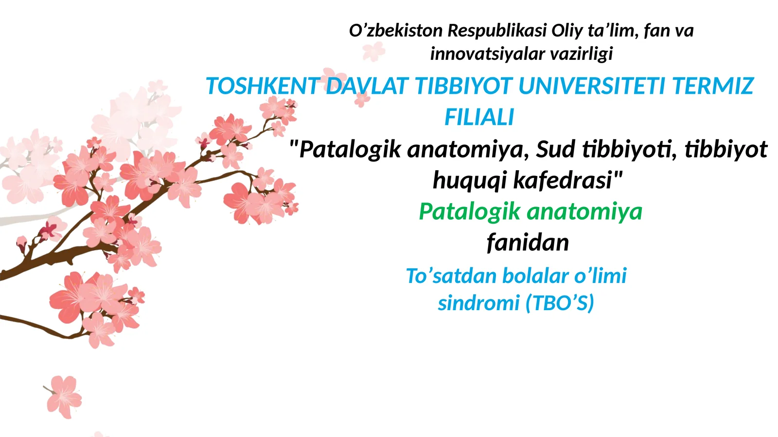 Toʼsatdan bolalar oʼlimi sindromi(TBOʼS)