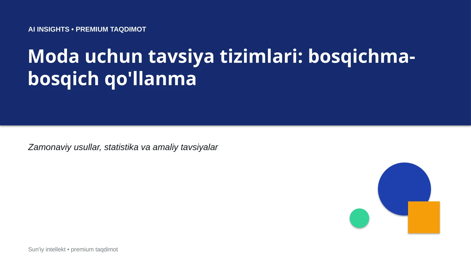 Moda uchun tavsiya tizimlari: bosqichma-bosqich qo'llanma