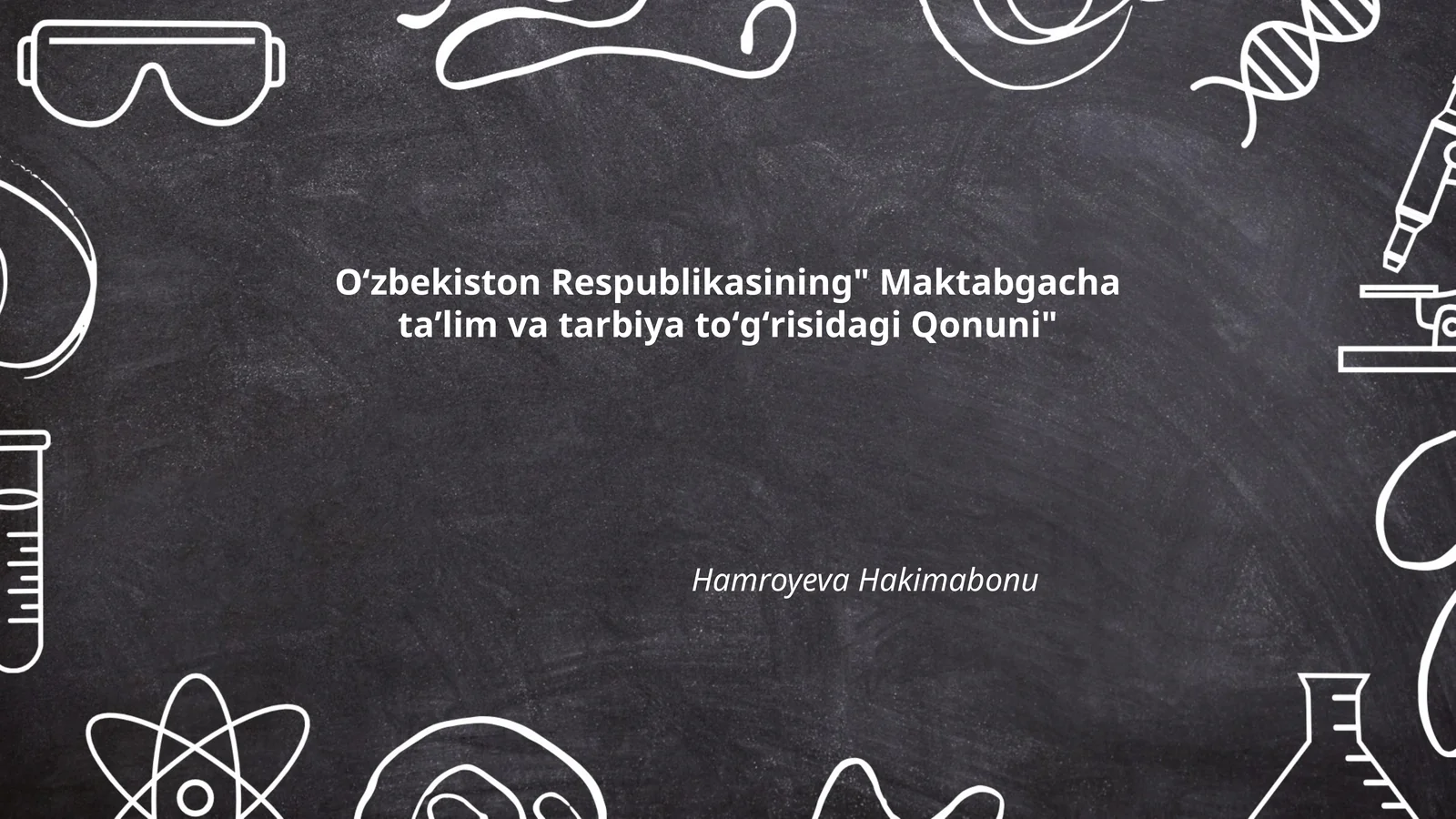 Oʻzbekiston Respublikasining" Maktabgacha taʼlim va tarbiya toʻgʻrisidagi Qonuni"