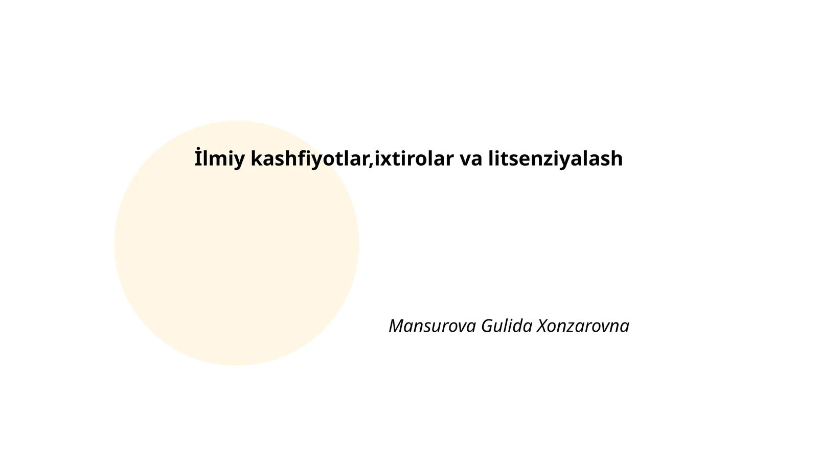 İlmiy kashfiyotlar, ixtirolar va litsenziyalash