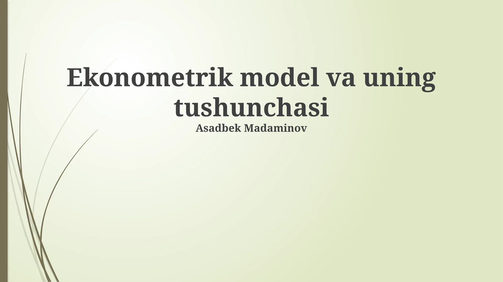 Ekonometrik model va uning tushunchasi